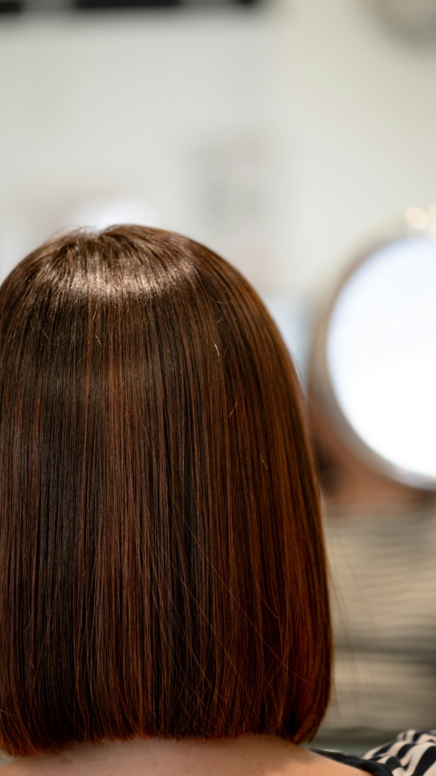 Hair after, with a polished, silky finish