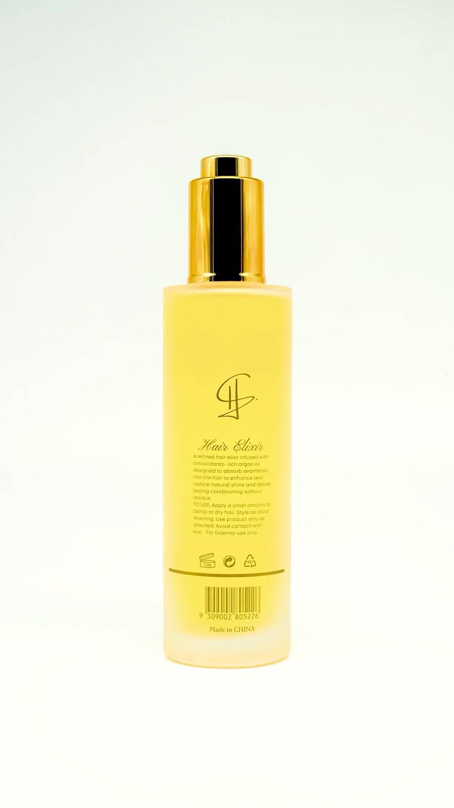 H. SHEIKH LONDON Hair Elixir bottle, close detail